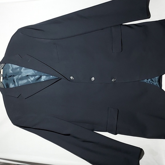 Authentic‎ Burberry 100% wool men's sport coat navy blue size 48 XLG.